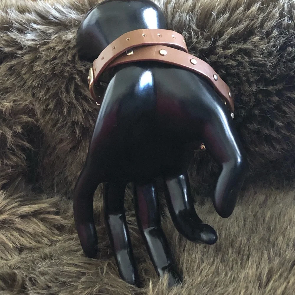 Ladies Aeropostale brown faux leather wrap watch